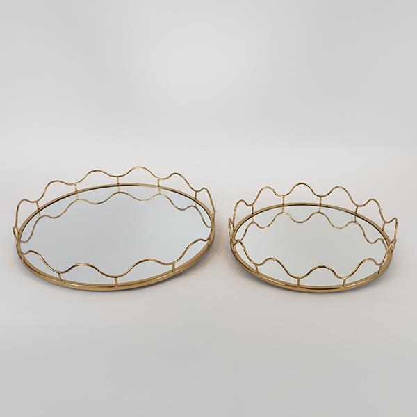 KOMPLEKTAS 2x Dekoratyvinis padėklas diametras 39/30,5 cm