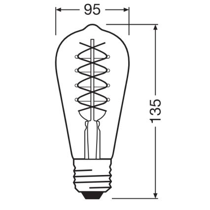 Komplektas 2x dimeriuojama LED filamentinė lemputė E27/4,8W/230V 2200K - Osram