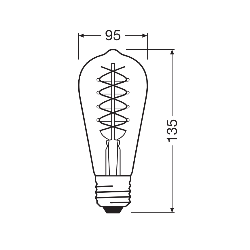 Komplektas 2x dimeriuojama LED filamentinė lemputė E27/4,8W/230V 2200K - Osram