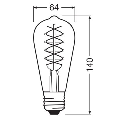 Komplektas 2x dimeriuojamos LED lemputės VINTAGE FILAMENT E27/7,8W/230V 1800K - Osram