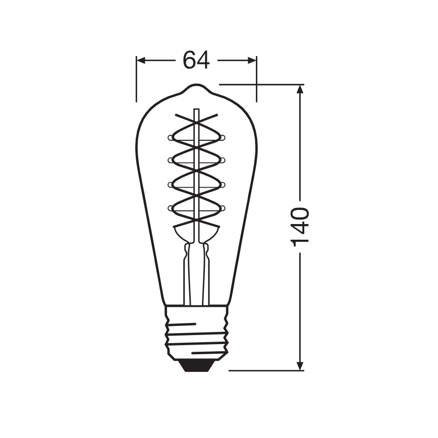 Komplektas 2x dimeriuojamos LED lemputės VINTAGE FILAMENT E27/7,8W/230V 1800K - Osram