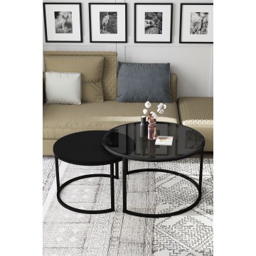 KOMPLEKTAS 2x Kavos stalelis BORA diametras 57/75 cm juoda