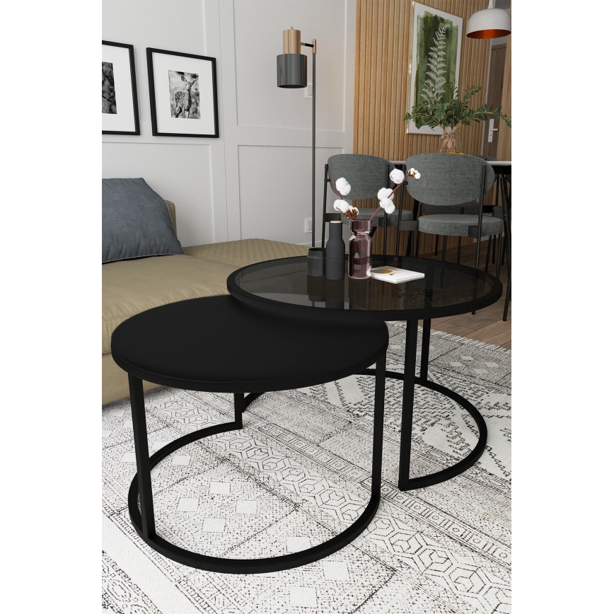 KOMPLEKTAS 2x Kavos stalelis BORA diametras 57/75 cm juoda