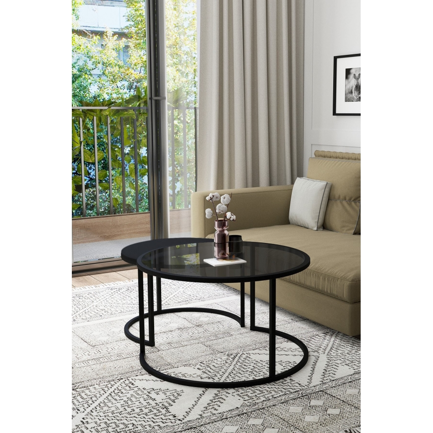 KOMPLEKTAS 2x Kavos stalelis BORA diametras 57/75 cm juoda