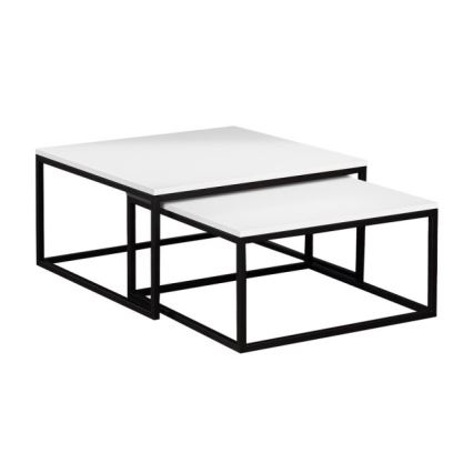 KOMPLEKTAS 2x Kavos stalelis DUAL balta/juoda