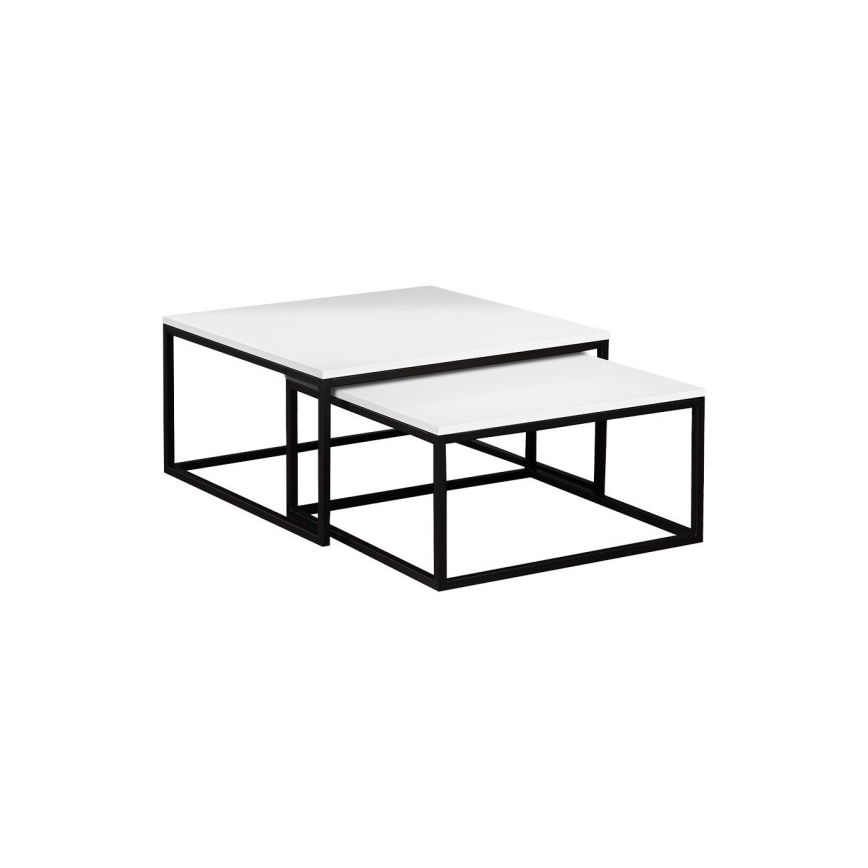 KOMPLEKTAS 2x Kavos stalelis DUAL balta/juoda