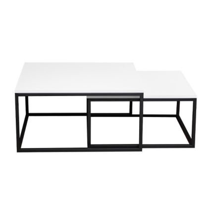 KOMPLEKTAS 2x Kavos stalelis DUAL balta/juoda