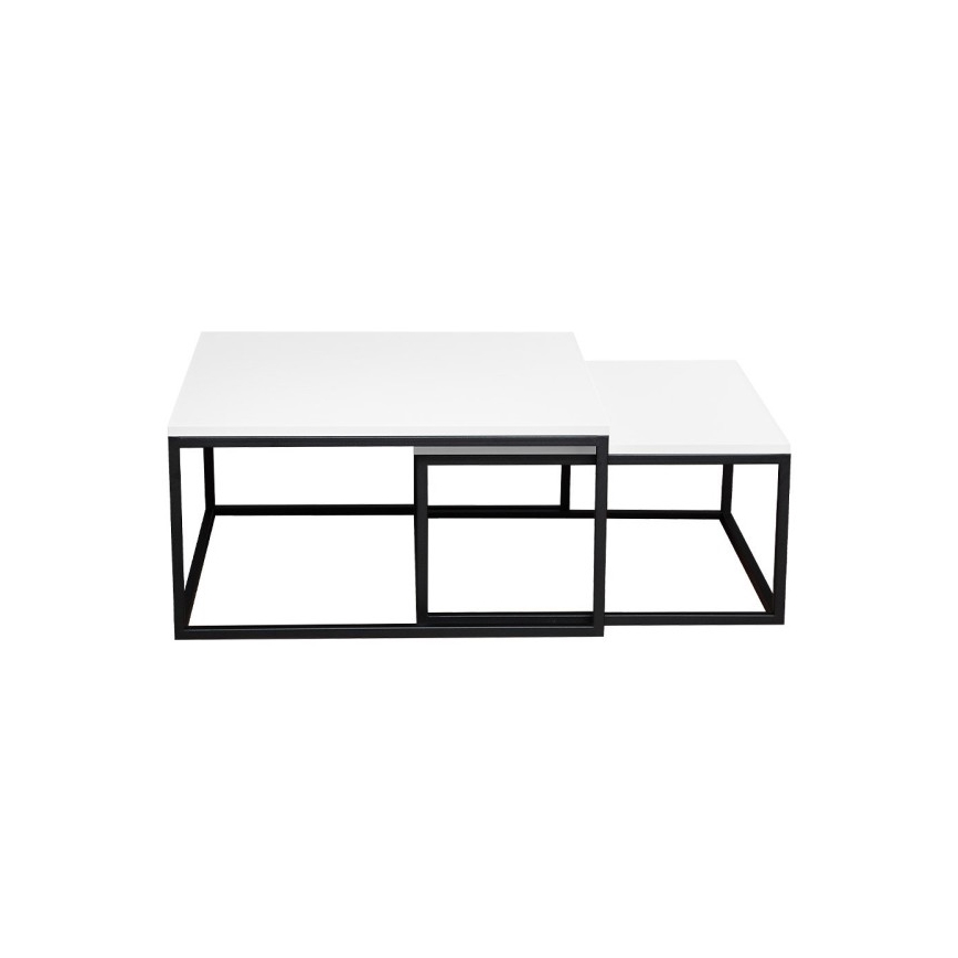 KOMPLEKTAS 2x Kavos stalelis DUAL balta/juoda
