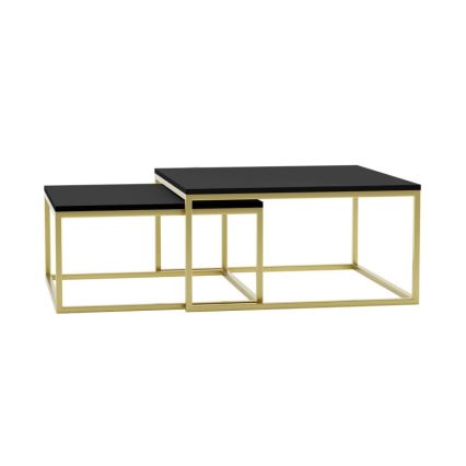KOMPLEKTAS 2x Kavos stalelis DUAL juoda/auksas