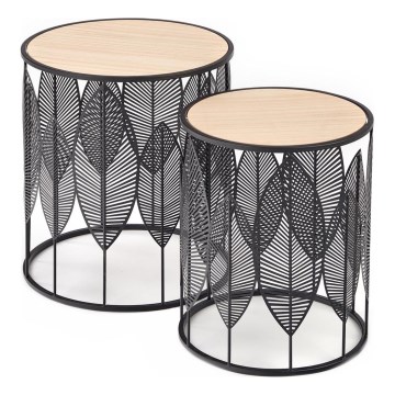 KOMPLEKTAS 2x Kavos stalelis FOLLA diametras 33/40 cm juoda