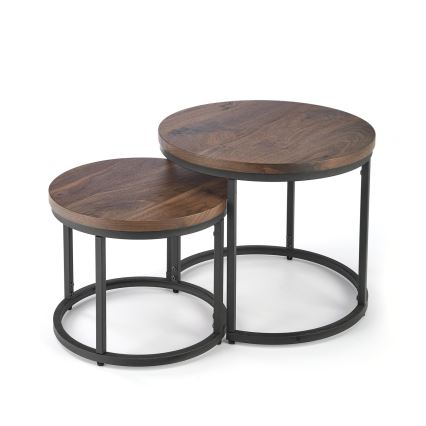 KOMPLEKTAS 2x Kavos stalelis OREO diametras 43/53 cm juoda/graikinis riešutas