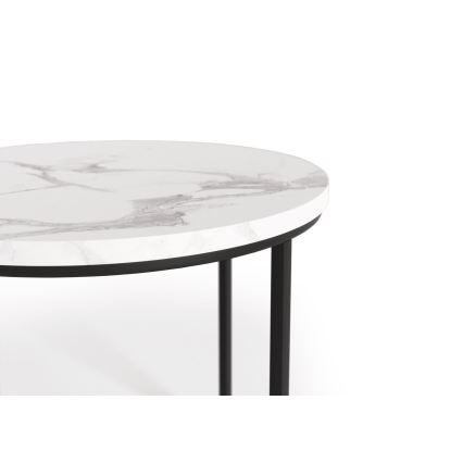 KOMPLEKTAS 2x Kavos stalelis OREO diametras 43/53 cm juoda/marmuro dekoras