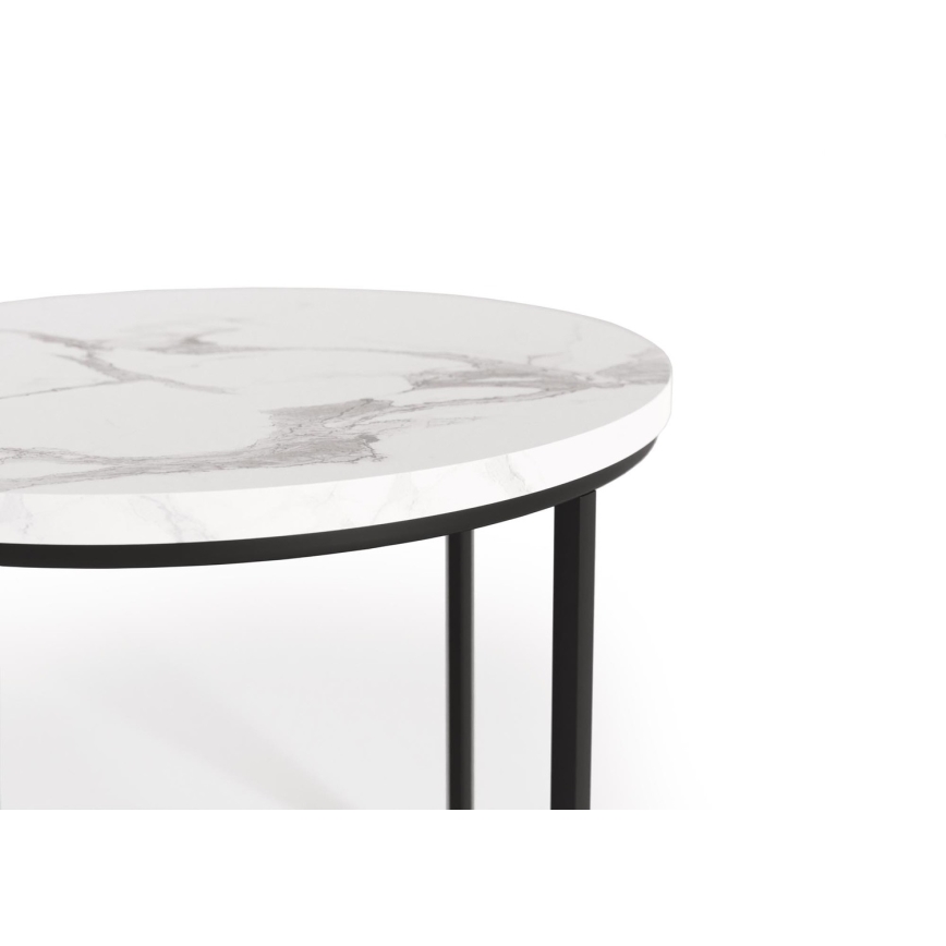 KOMPLEKTAS 2x Kavos stalelis OREO diametras 43/53 cm juoda/marmuro dekoras