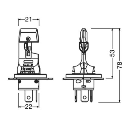 Komplektas 2x LED automobilinė lemputė NIGHT BREAKER SPEED H4 P43T/14W/12V 6000K - Osram