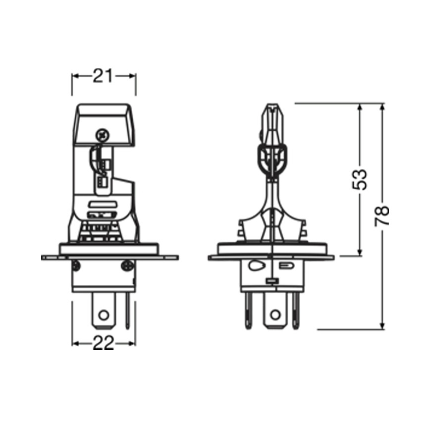 Komplektas 2x LED automobilinė lemputė NIGHT BREAKER SPEED H4 P43T/14W/12V 6000K - Osram