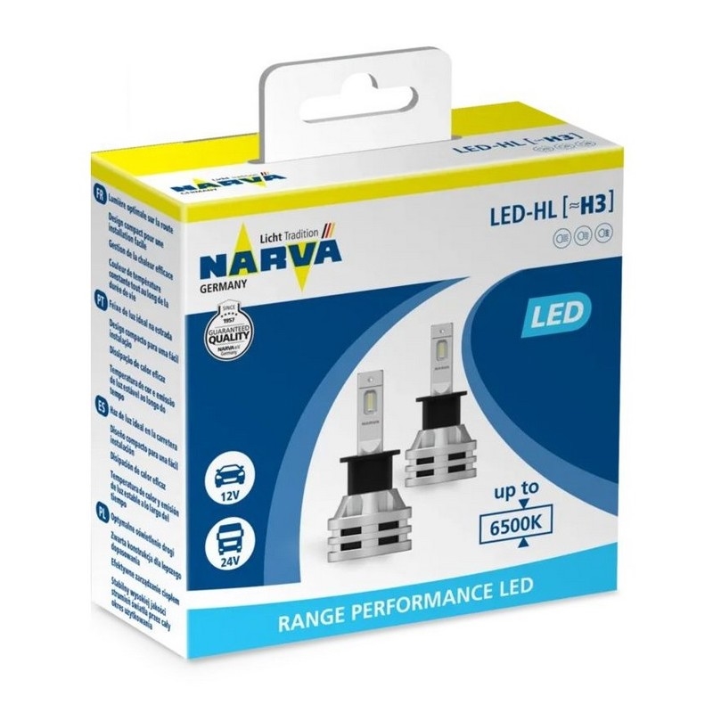 KOMPLEKTAS 2x LED Automobilio lemputė H3 PK22s/19W/12V 6500K - Narva 18058RPNVAX2