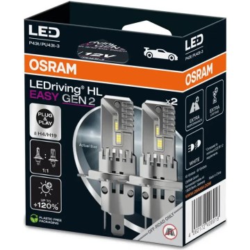 KOMPLEKTAS 2x LED Automobilio lemputė LEDriving H4/H19 P43t/PU43T-3/25W/12V 6500K - Osram