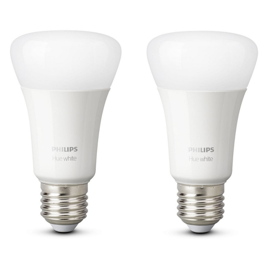 KOMPLEKTAS 2x Pritemdoma LED lemputė Philips Hue, balta E27/9W/230V 2700K