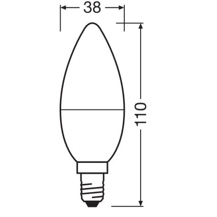 KOMPLEKTAS 2x LED elektros lemputė B38 E14/7,5W/230V 3000K - Osram