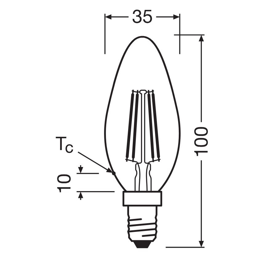 KOMPLEKTAS 2x LED elektros lemputė FILAMENT B35 E14/4W/230V 4000K - Osram