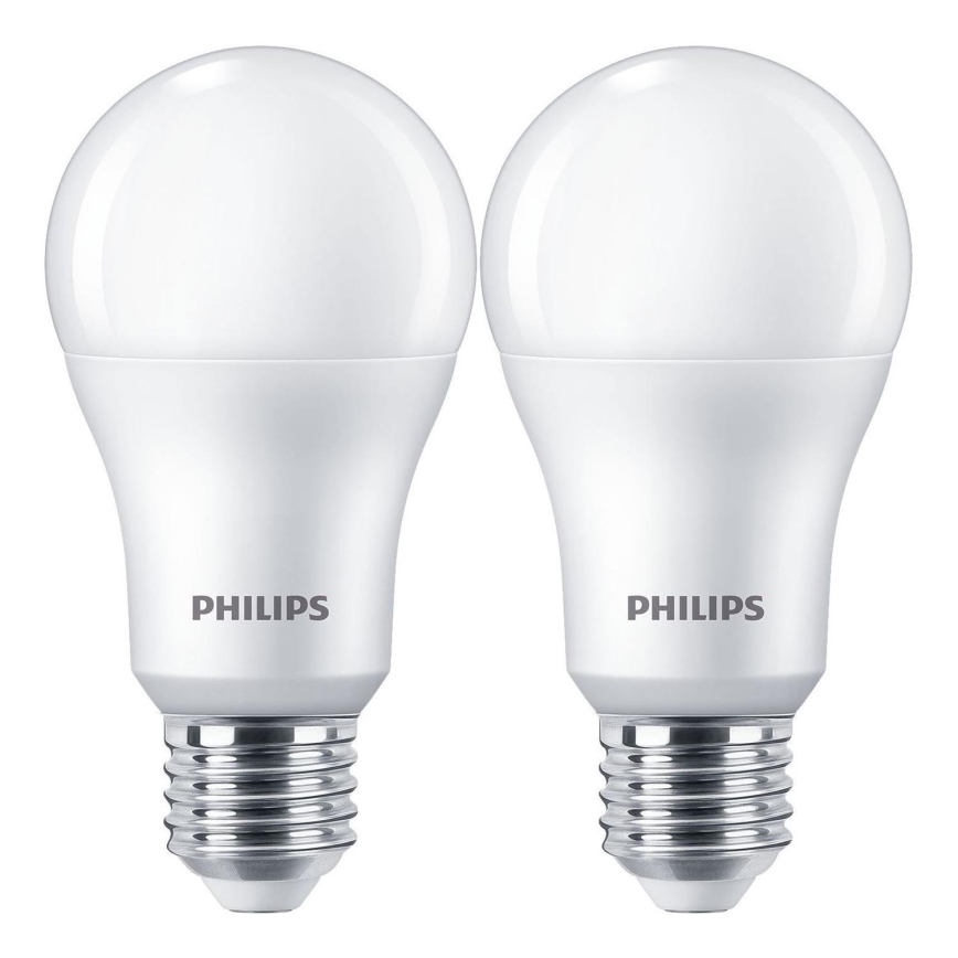 KOMPLEKTAS 2x LED elektros lemputė Philips A67 E27/13W/230V 4000K