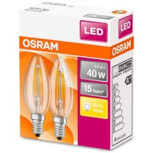 KOMPLEKTAS 2x LED Elektros lemputė VINTAGE B35 E14/4W/230V 2700K - Osram