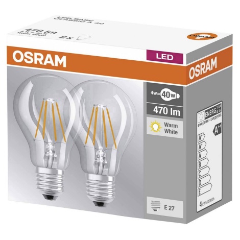 KOMPLEKTAS 2x LED Elektros lemputė VINTAGE E27/4W/230V 2700K - Osram