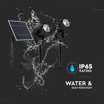 KOMPLEKTAS 2x LED Lauko saulės lempa 2xLED/1,2W/3,7V IP65 3000K 4000 mAh