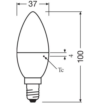 Komplektas 2x LED lemputės B38 E14/4,9W/230V 2700K - Osram