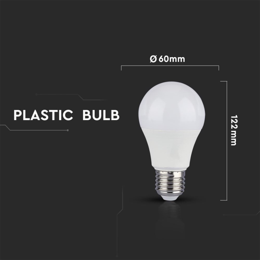 KOMPLEKTAS 2x LED pritemdoma elektros lemputė A60 E27/9W/230V 6400K