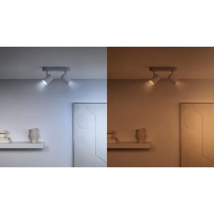 KOMPLEKTAS 2x LED pritemdoma elektros lemputė PAR16 GU10/4,7W/230V 2700-6500K CRI 90 Wi-Fi - WiZ