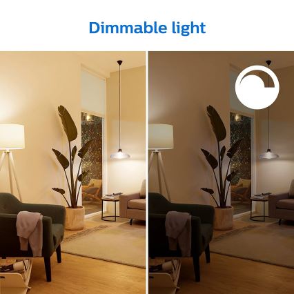 KOMPLEKTAS 2x LED pritemdoma elektros lemputė Philips A60 E27/8W/230V Wi-Fi