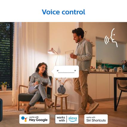 KOMPLEKTAS 2x LED pritemdoma elektros lemputė Philips A60 E27/8W/230V Wi-Fi