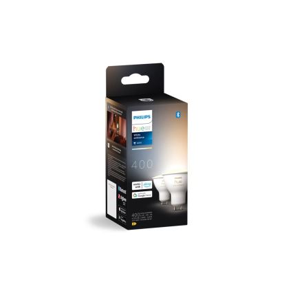 KOMPLEKTAS 2x LED pritemdoma elektros lemputė Philips Hue WHITE AMBIANCE GU10/4,2W/230V 2200-6500K