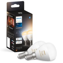 KOMPLEKTAS 2x LED pritemdoma elektros lemputė Philips Hue WHITE AMBIANCE P45 E14/5,1W/230V 2200-6500K