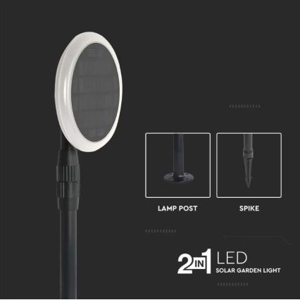 KOMPLEKTAS 2x LED Reguliuojama saulės lempa GARDEN LED/3W/5V 42-80 cm 4000K IP65