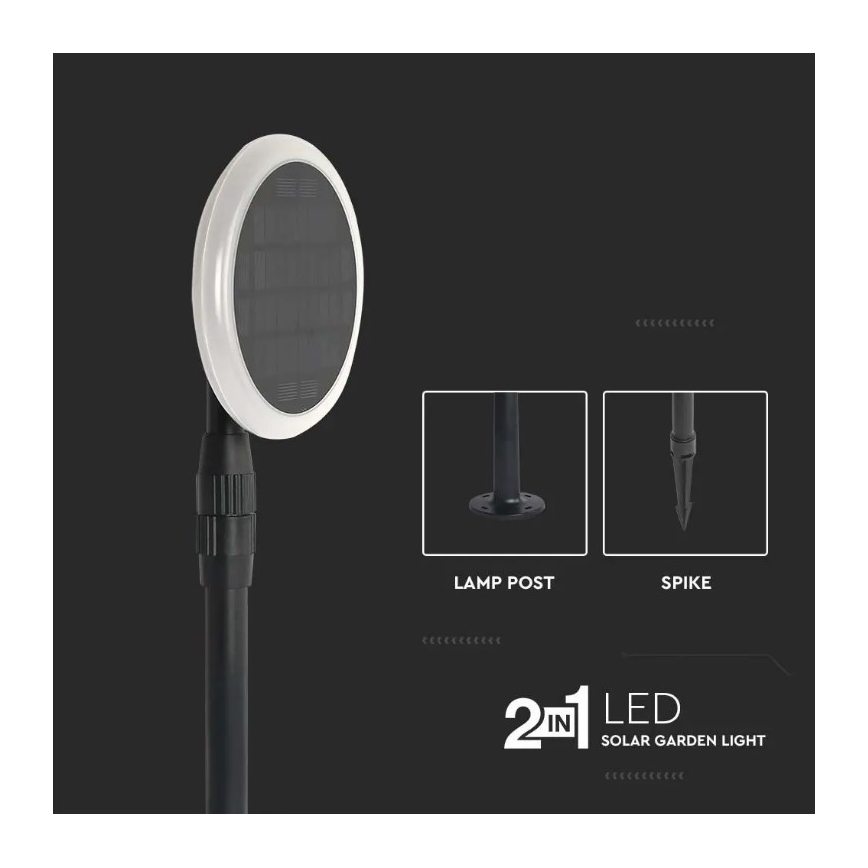 KOMPLEKTAS 2x LED Reguliuojama saulės lempa GARDEN LED/3W/5V 42-80 cm 4000K IP65