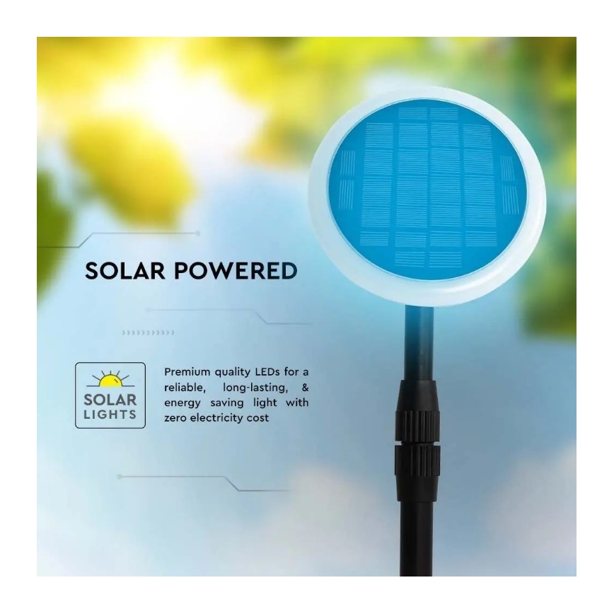 KOMPLEKTAS 2x LED Reguliuojamas saulės lempa GARDEN LED/3W/5V 42-80 cm 3000K IP65 1000 mAh