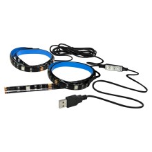 KOMPLEKTAS 2x LED RGB juosta LED-RGB/4,8W/USB su TV režimu