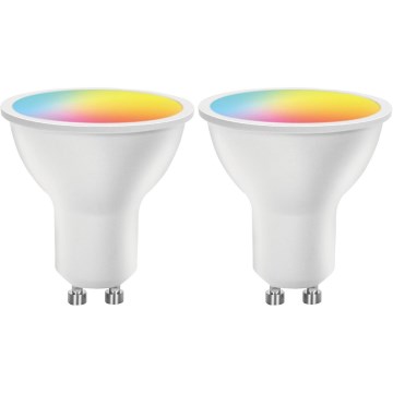 Komplektas 2x LED RGBW dimeriuojamų GU10 lempučių 6,5W/230V 2700-6500K Wi-Fi - Aigostar