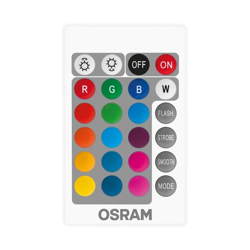 KOMPLEKTAS 2x LED RGBW Reguliuojama lemputė B38 E14/4,9W/230V 2700K + nuotolinio valdymo pultas - Osram
