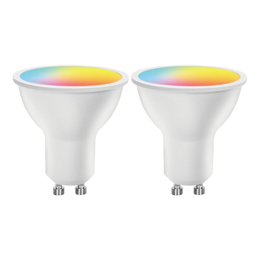 KOMPLEKTAS 2x LED RGBW Reguliuojama lemputė MESH Išmanus GU10/6,5W/230V 2700-6500K - Aigostar