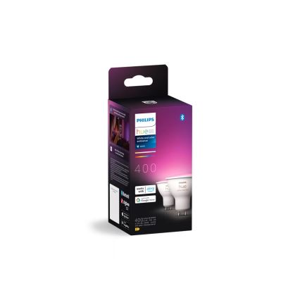KOMPLEKTAS 2x LED RGBW Reguliuojama lemputė Philips Hue White And Color Ambiance GU10/4,2W/230V 2000-6500K