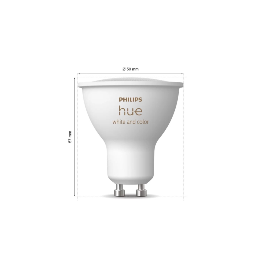 KOMPLEKTAS 2x LED RGBW Reguliuojama lemputė Philips Hue White And Color Ambiance GU10/4,2W/230V 2000-6500K
