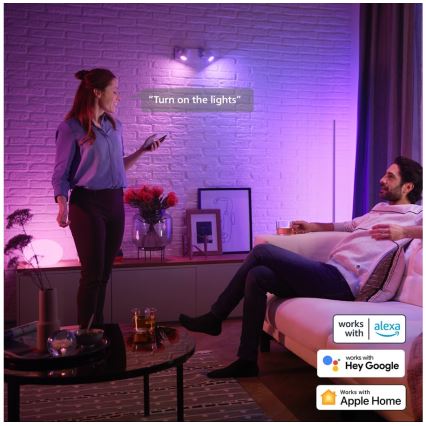 KOMPLEKTAS 2x LED RGBW Reguliuojama lemputė Philips Hue White And Color Ambiance GU5,3/MR16/6,3W/12V 2000-6500K