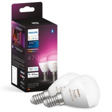 KOMPLEKTAS 2x LED RGBW Reguliuojama lemputė Philips Hue White And Color Ambiance P45 E14/5,1W/230V 2000-6500K