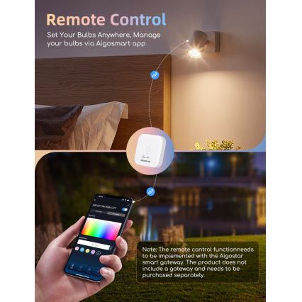 Komplektas 2x LED RGBW dimeriuojamų GU10 lempučių 6,5W/230V 2700-6500K Wi-Fi - Aigostar