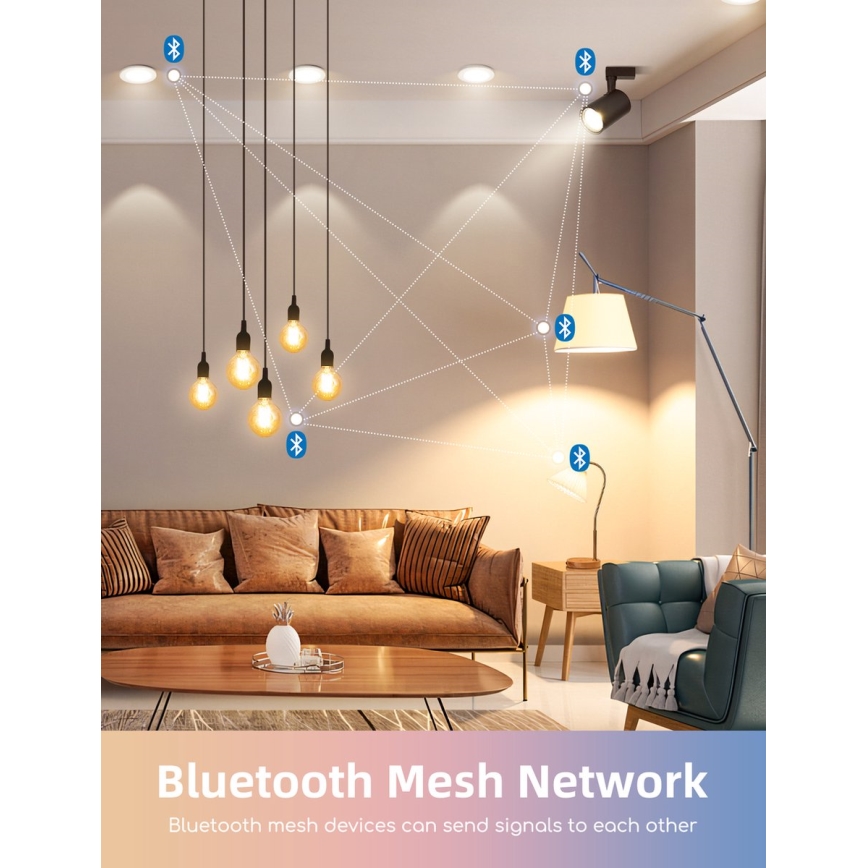 Komplektas 2x LED RGBW dimeriuojamų GU10 lempučių 6,5W/230V 2700-6500K Wi-Fi - Aigostar