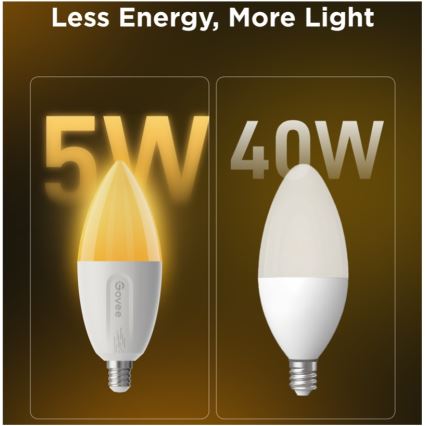 KOMPLEKTAS 2x LED RGBWW Pritemdoma elektros lemputė E14/5W/230V 2700-6500K Wi-Fi - Govee