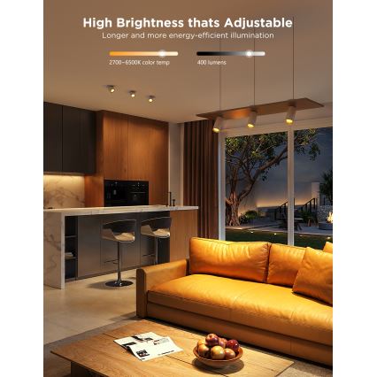 KOMPLEKTAS 2x LED RGBWW Pritemdoma elektros lemputė GU10/4,8W/230V 2700-6500K Wi-Fi - Govee
